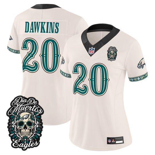 Women's Philadelphia Eagles Día de los Muertos Vapor Limited Jersey - All Stitched