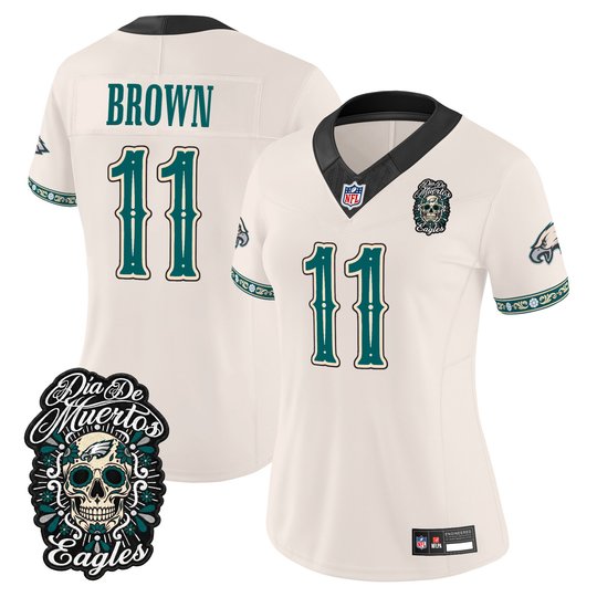 Women's Philadelphia Eagles Día de los Muertos Vapor Limited Jersey - All Stitched