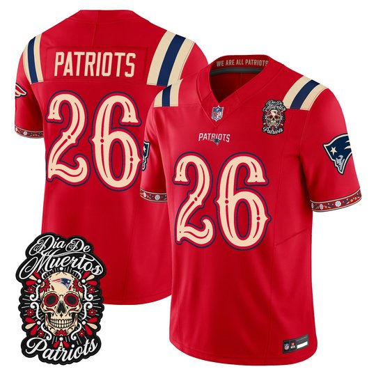 Men's New England Patriots Día de los Muertos Vapor Limited Jersey - All Stitched
