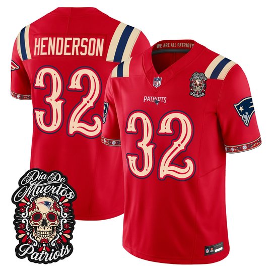 Men's New England Patriots Día de los Muertos Vapor Limited Jersey - All Stitched