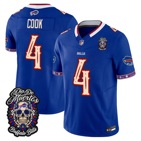Men's Buffalo Bills Día de los Muertos Vapor Limited Jersey - All Stitched