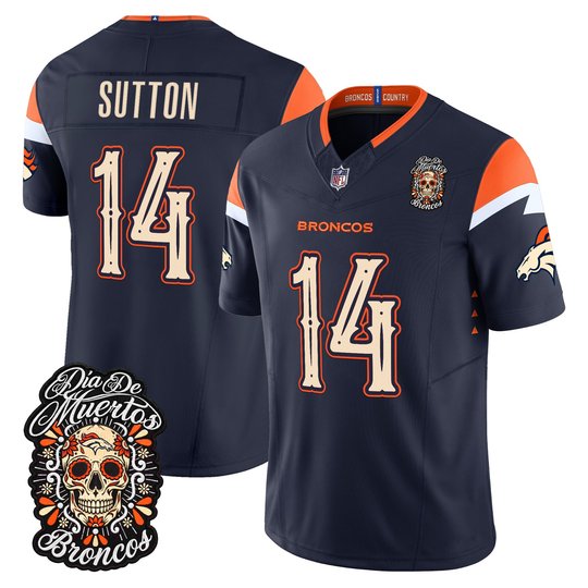 Men's Denver Broncos Día de los Muertos Vapor Limited Jersey - All Stitched