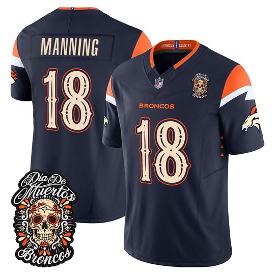 Men's Denver Broncos Día de los Muertos Vapor Limited Jersey - All Stitched