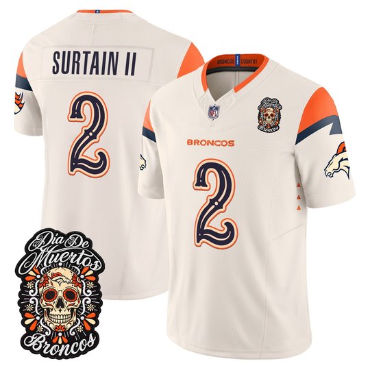 Men's Denver Broncos Día de los Muertos Vapor Limited Jersey - All Stitched