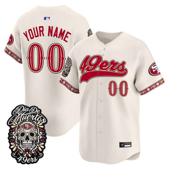 San Francisco 49ers Día de los Muertos Vapor Limited Custom Baseball Jersey - All Stitched