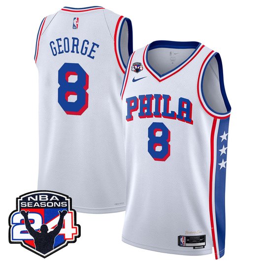 Men's Philadelphia 76ers Swingman Jersey - 24th Season Patch - All Stitched