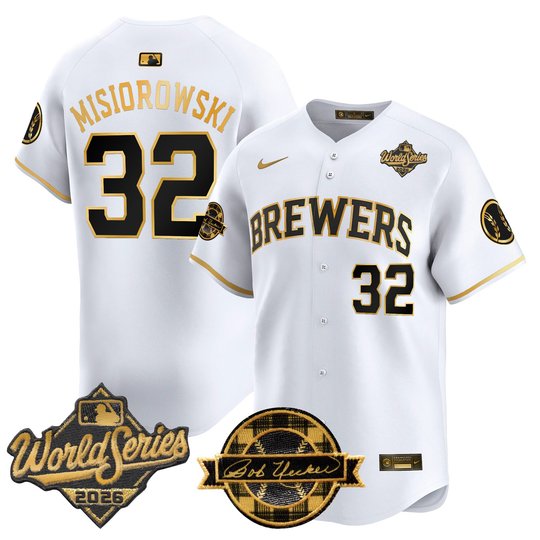 Men's Milwaukee Brewers 2026 World Series Vapor Premier Limited Jersey V2 - Bob Uecker Patch - All Stitched