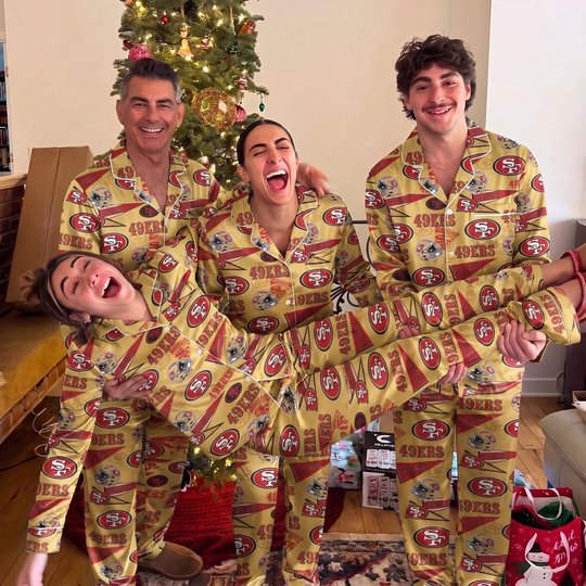 San Francisco 49ers Long Sleeve Satin Pajama Set V3