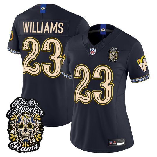 Women's Los Angeles Rams Día de los Muertos Vapor Limited Jersey - All Stitched