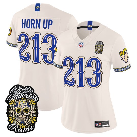 Women's Los Angeles Rams Día de los Muertos Vapor Limited Jersey - All Stitched