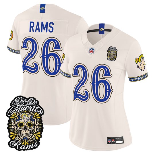 Women's Los Angeles Rams Día de los Muertos Vapor Limited Jersey - All Stitched