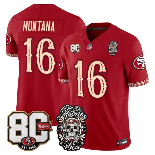 Men's San Francisco 49ers Día de los Muertos Vapor Limited Jersey - 80th Anniversary Patch - All Stitched