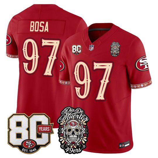 Men's San Francisco 49ers Día de los Muertos Vapor Limited Jersey - 80th Anniversary Patch - All Stitched