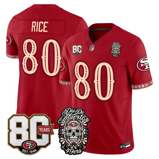 Men's San Francisco 49ers Día de los Muertos Vapor Limited Jersey - 80th Anniversary Patch - All Stitched