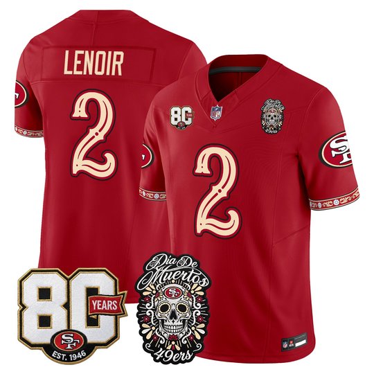 Men's San Francisco 49ers Día de los Muertos Vapor Limited Jersey - 80th Anniversary Patch - All Stitched