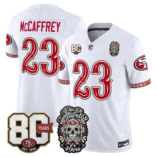 Men's San Francisco 49ers Día de los Muertos Vapor Limited Jersey - 80th Anniversary Patch - All Stitched