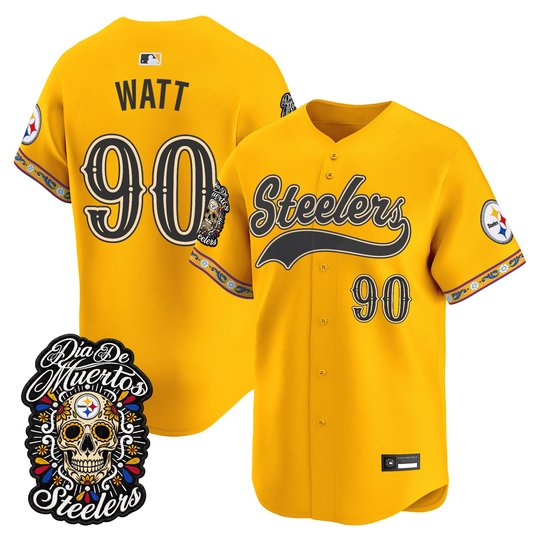 Men's Pittsburgh Steelers Día de los Muertos Vapor Limited Baseball Jersey - All Stitched
