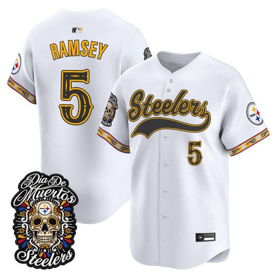 Men's Pittsburgh Steelers Día de los Muertos Vapor Limited Baseball Jersey - All Stitched