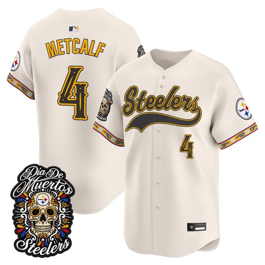 Men's Pittsburgh Steelers Día de los Muertos Vapor Limited Baseball Jersey - All Stitched