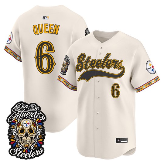 Men's Pittsburgh Steelers Día de los Muertos Vapor Limited Baseball Jersey - All Stitched