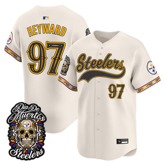 Men's Pittsburgh Steelers Día de los Muertos Vapor Limited Baseball Jersey - All Stitched