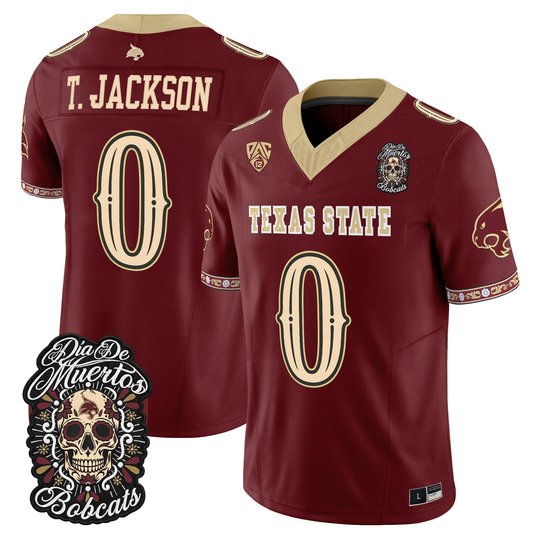 Men's Texas State Bobcats Día de los Muertos Vapor Limited Jersey - All Stitched