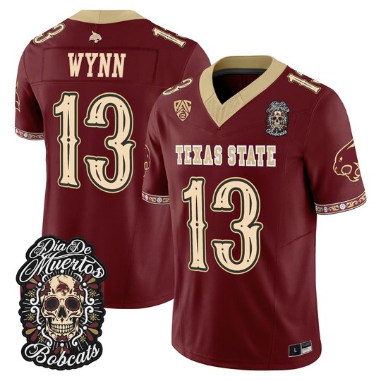 Men's Texas State Bobcats Día de los Muertos Vapor Limited Jersey - All Stitched