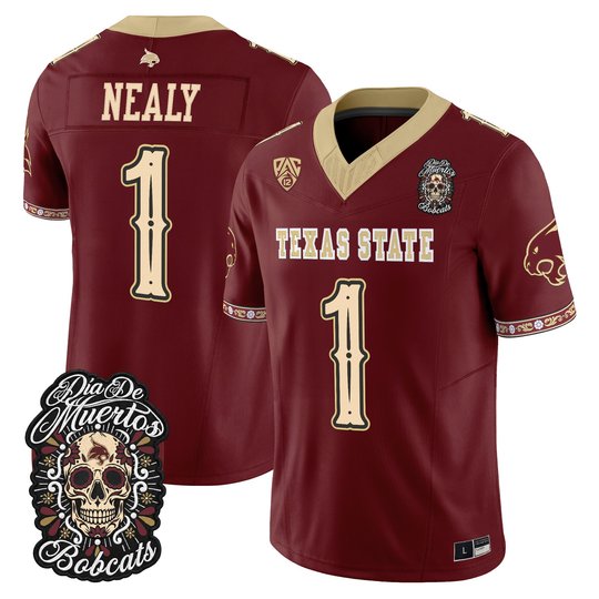 Men's Texas State Bobcats Día de los Muertos Vapor Limited Jersey - All Stitched