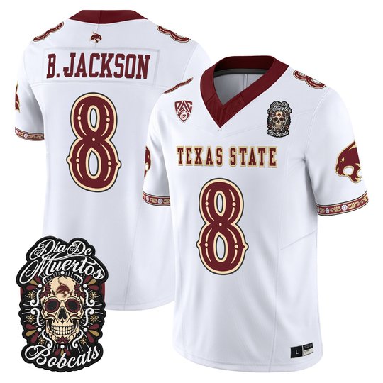 Men's Texas State Bobcats Día de los Muertos Vapor Limited Jersey - All Stitched