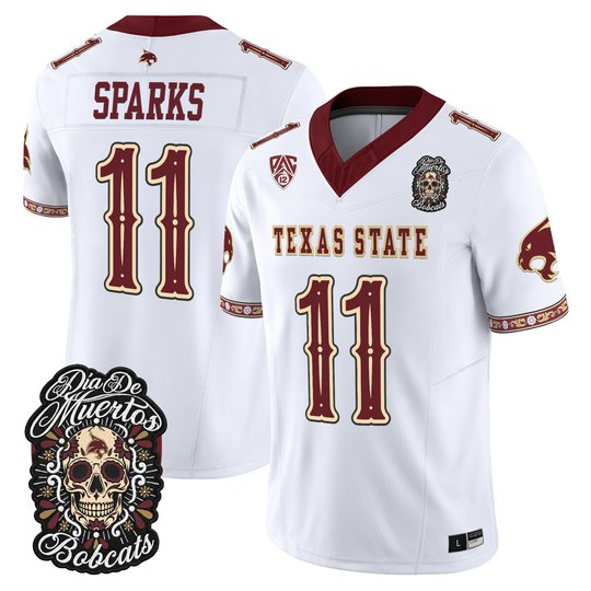 Men's Texas State Bobcats Día de los Muertos Vapor Limited Jersey - All Stitched