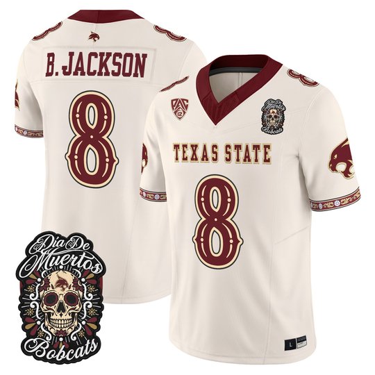 Men's Texas State Bobcats Día de los Muertos Vapor Limited Jersey - All Stitched