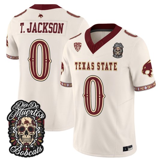 Men's Texas State Bobcats Día de los Muertos Vapor Limited Jersey - All Stitched