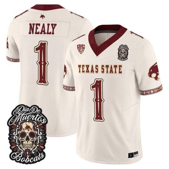 Men's Texas State Bobcats Día de los Muertos Vapor Limited Jersey - All Stitched