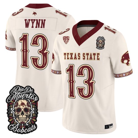 Men's Texas State Bobcats Día de los Muertos Vapor Limited Jersey - All Stitched