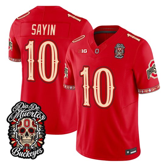 Men's Ohio State Buckeyes Día de los Muertos Vapor Limited Jersey - All Stitched