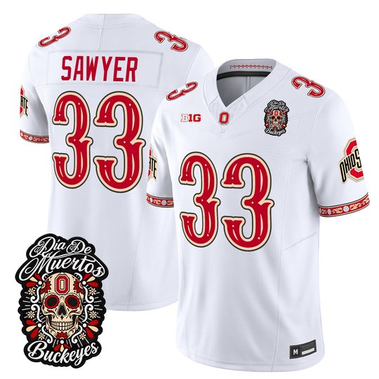 Men's Ohio State Buckeyes Día de los Muertos Vapor Limited Jersey - All Stitched