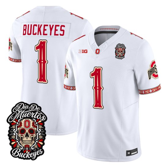 Men's Ohio State Buckeyes Día de los Muertos Vapor Limited Jersey - All Stitched