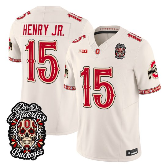 Men's Ohio State Buckeyes Día de los Muertos Vapor Limited Jersey - All Stitched