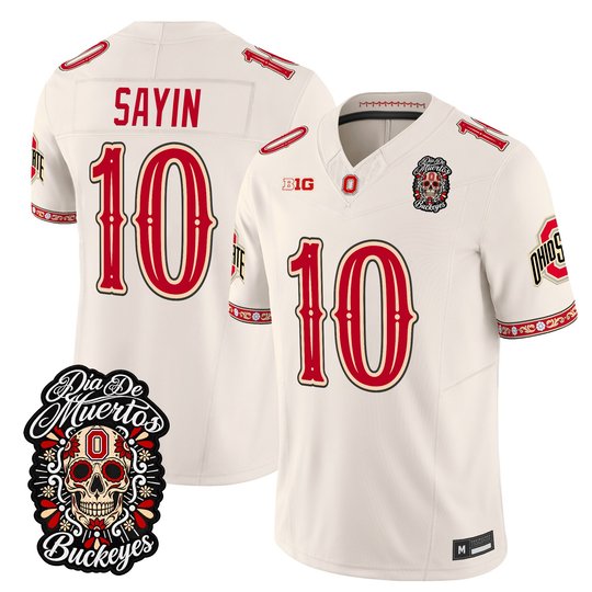 Men's Ohio State Buckeyes Día de los Muertos Vapor Limited Jersey - All Stitched