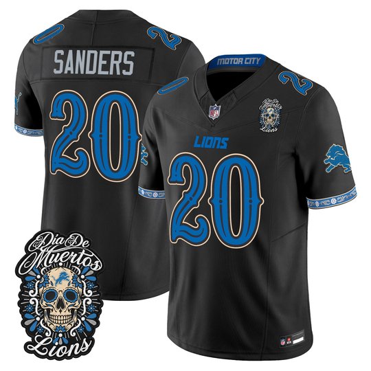 Men's Detroit Lions Día de los Muertos Vapor Limited Jersey - All Stitched