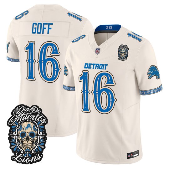 Men's Detroit Lions Día de los Muertos Vapor Limited Jersey - All Stitched