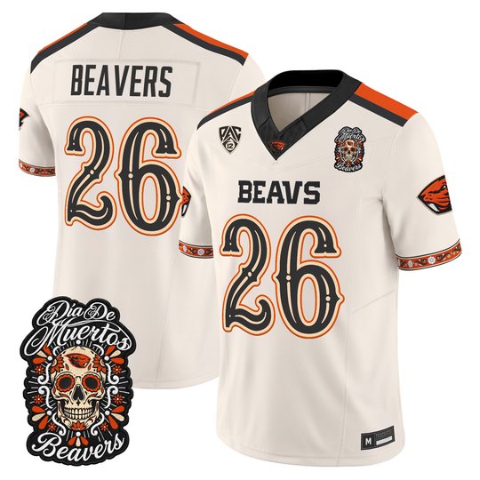 Men's Oregon State Beavers Día de los Muertos Vapor Limited Jersey - All Stitched