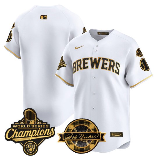 Men's Milwaukee Brewers 2026 World Series Champions Vapor Premier Limited Jersey - Bob Uecker Patch - All Stitched