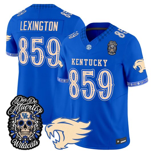 Men's Kentucky Wildcats Día de los Muertos Vapor Limited Jersey - All Stitched