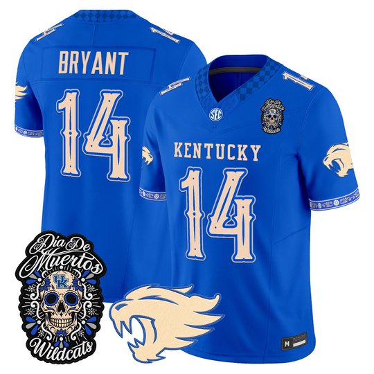Men's Kentucky Wildcats Día de los Muertos Vapor Limited Jersey - All Stitched