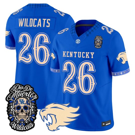 Men's Kentucky Wildcats Día de los Muertos Vapor Limited Jersey - All Stitched