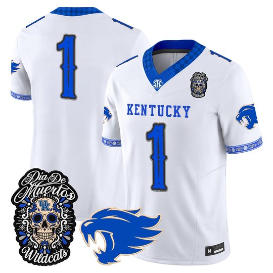 Men's Kentucky Wildcats Día de los Muertos Vapor Limited Jersey - All Stitched