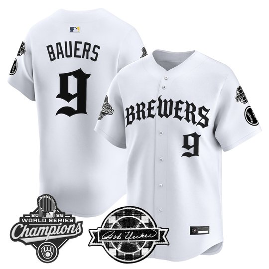 Men's Milwaukee Brewers 2026 World Series Champions Vapor Premier Limited Jersey - Old English Edition - All Stitched