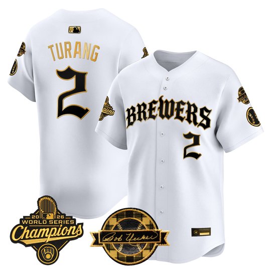 Men's Milwaukee Brewers 2026 World Series Champions Vapor Premier Limited Jersey - Old English Edition - All Stitched