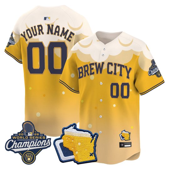 Milwaukee Brewers "Brew City Edition" 2026 World Series Champions Vapor Premier Limited Custom Jersey - Stitched